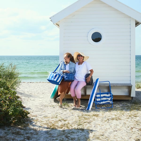 PILLERSTARR cooling bag, patterned/blue, 38x22x26 cm