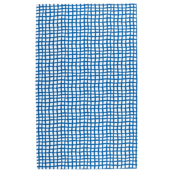 PILLERSTARR tablecloth, patterned/blue white, 145x240 cm