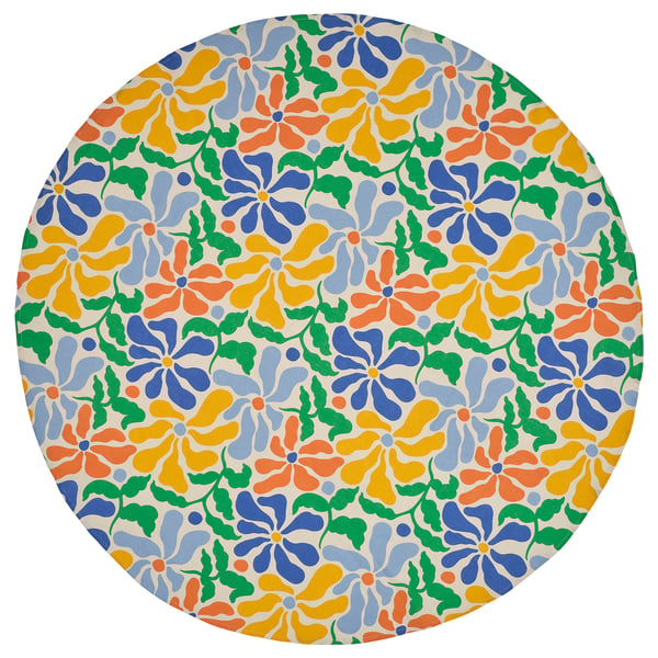 PILLERSTARR tablecloth, multicolour round, 150 cm