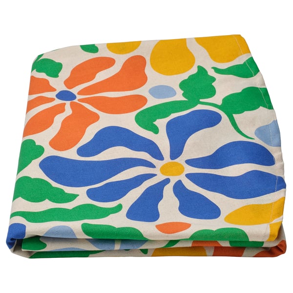 PILLERSTARR tablecloth, multicolour round, 150 cm