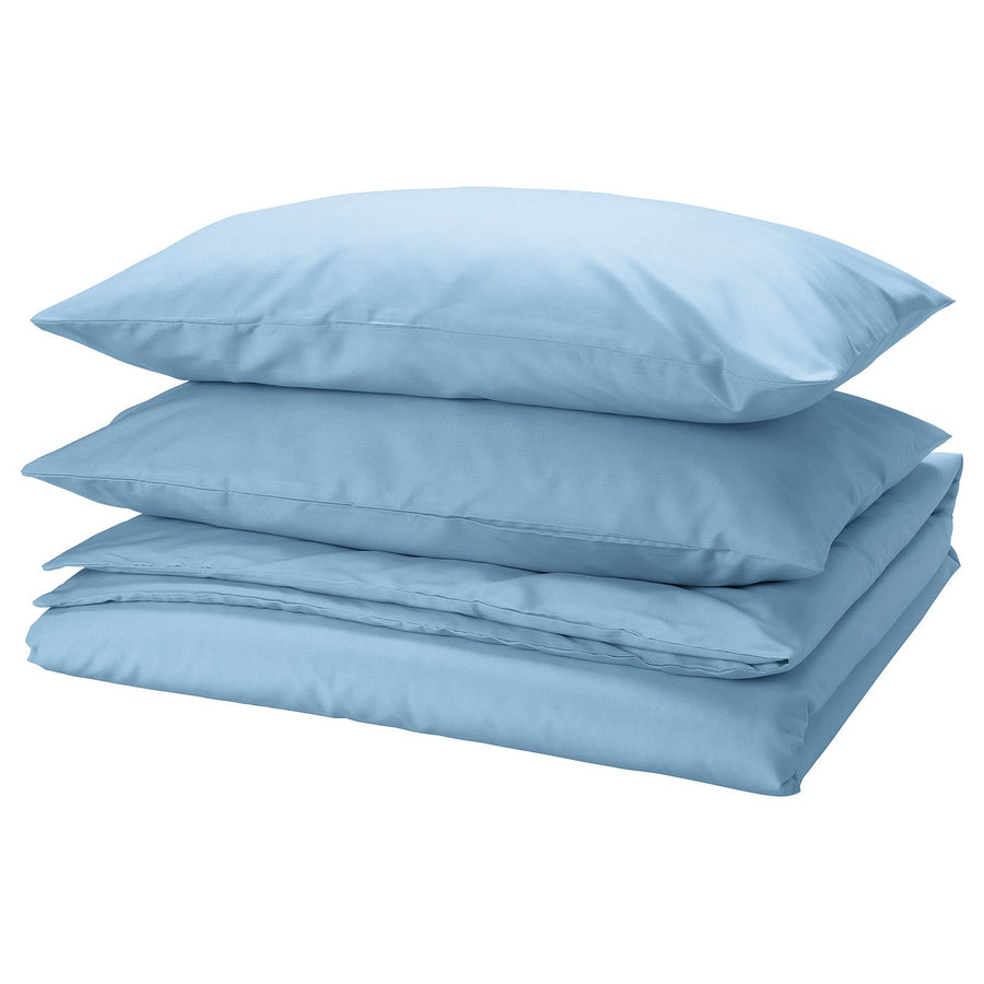 PILTANDVINGE duvet cover and 2 pillowcases, light blue, 220x240 cm