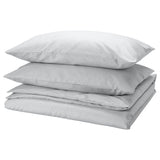 PILTANDVINGE duvet cover and 2 pillowcases, grey, 240x220/50x80 cm