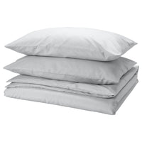 PILTANDVINGE duvet cover and 2 pillowcases, grey, 240x220/50x80 cm