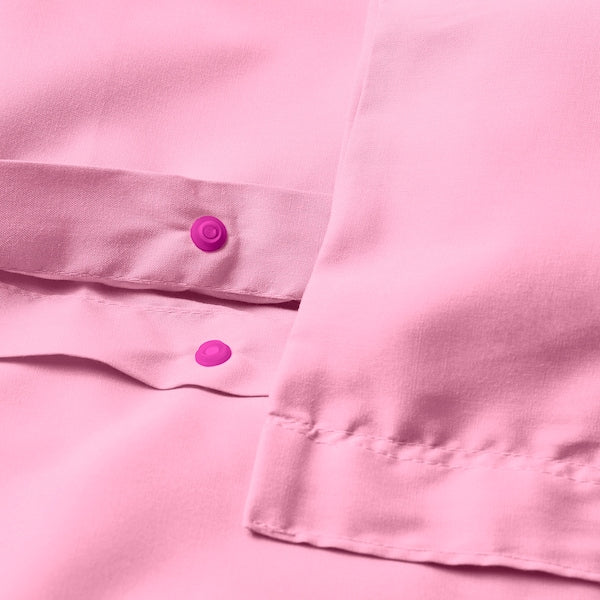 PILTANDVINGE duvet cover and 2 pillowcases, pink, 240x220/50x80 cm