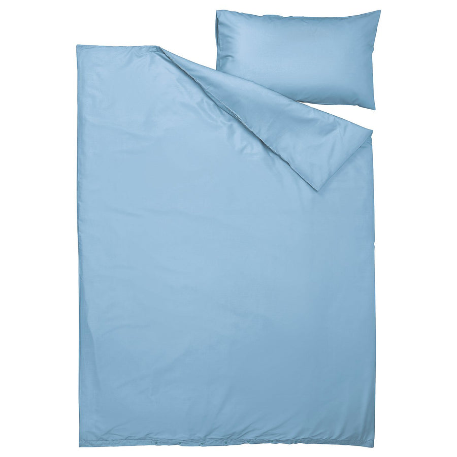 PILTANDVINGE duvet cover and pillowcase, light blue, 200x150 cm