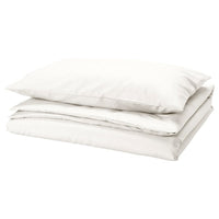 PILTANDVINGE duvet cover and pillowcase, white, 150x200/50x80 cm
