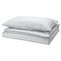 PILTANDVINGE duvet cover and pillowcase, grey, 150x200/50x80 cm