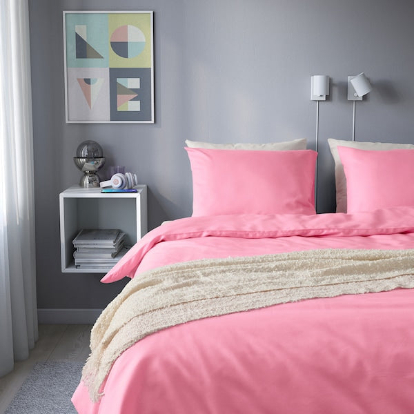 PILTANDVINGE duvet cover and pillowcase, pink, 150x200/50x80 cm