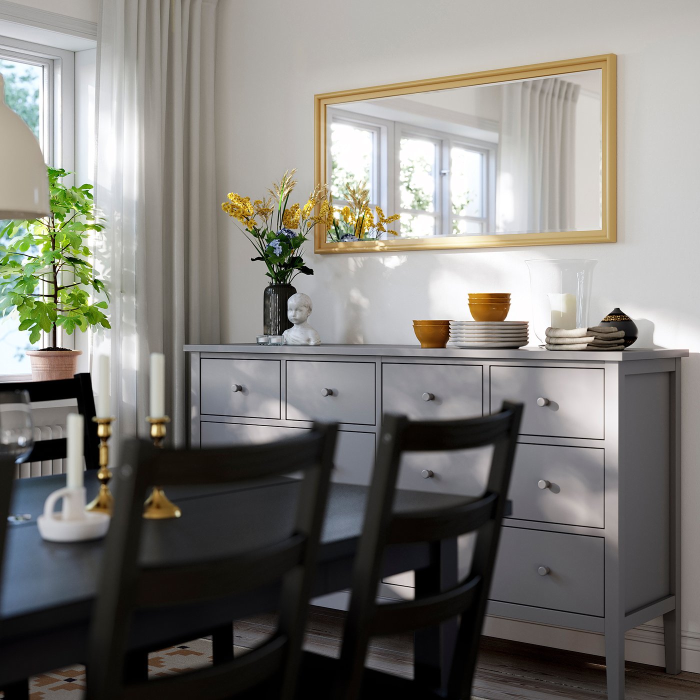 PINGSTSYREN mirror, light yellow-beige, 60x120 cm