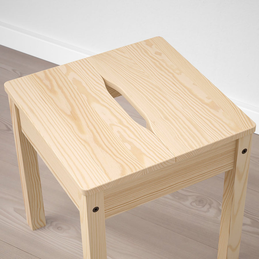 PINNTORP / HÄGERNÄS table and 2 stools, light brown stained white stained/pine, 85 cm