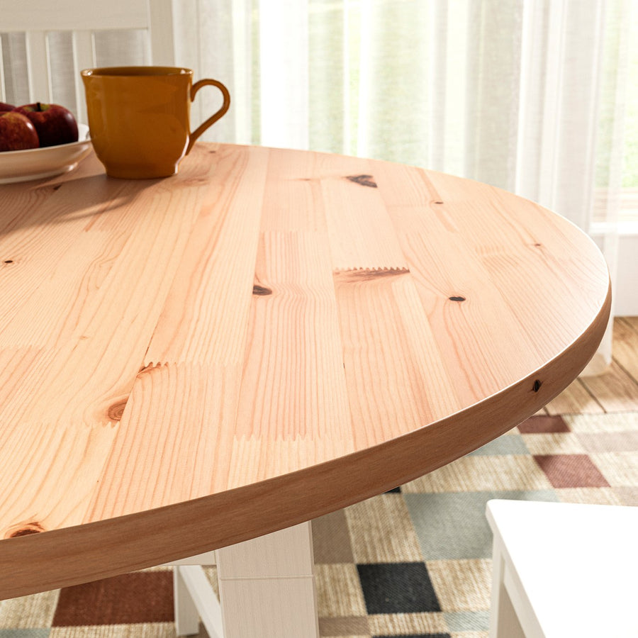PINNTORP table and 2 chairs, light brown stained white stained/white stained pine, 85 cm