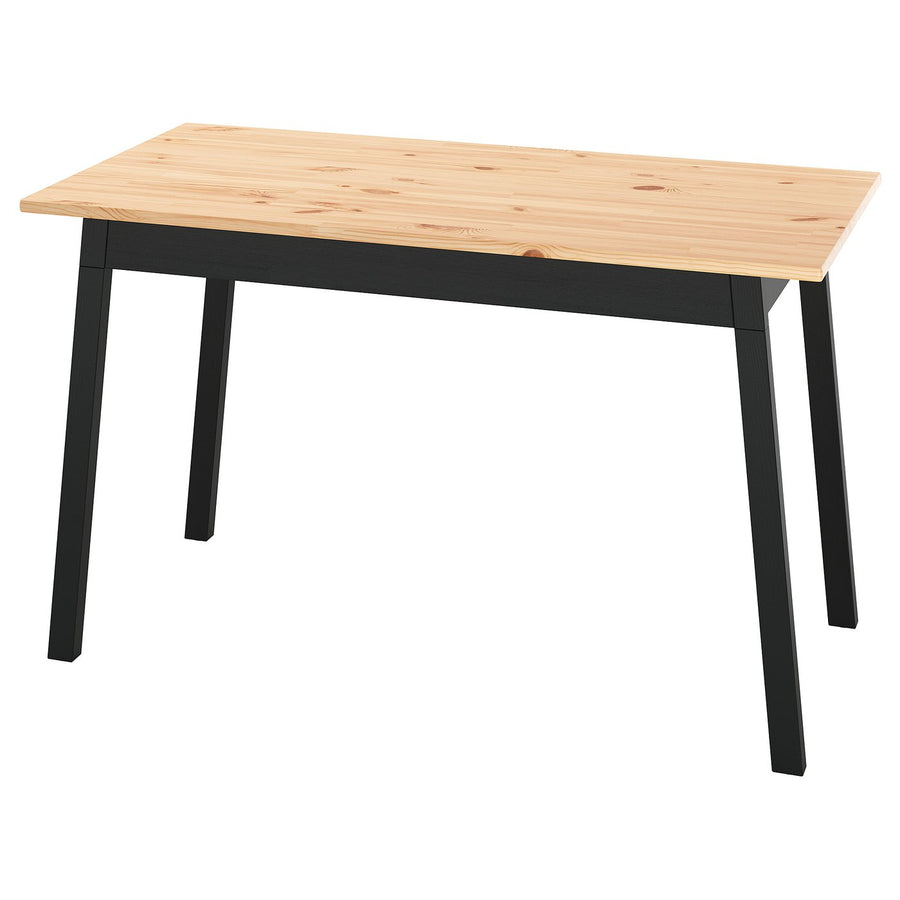 PINNTORP table, light brown stained/black stained pine, 125x75 cm