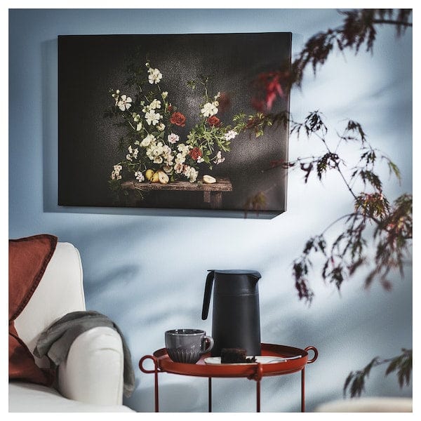 Ikea PJÄTTERYD - Picture, flowers-against a black wall, 70x50 cm