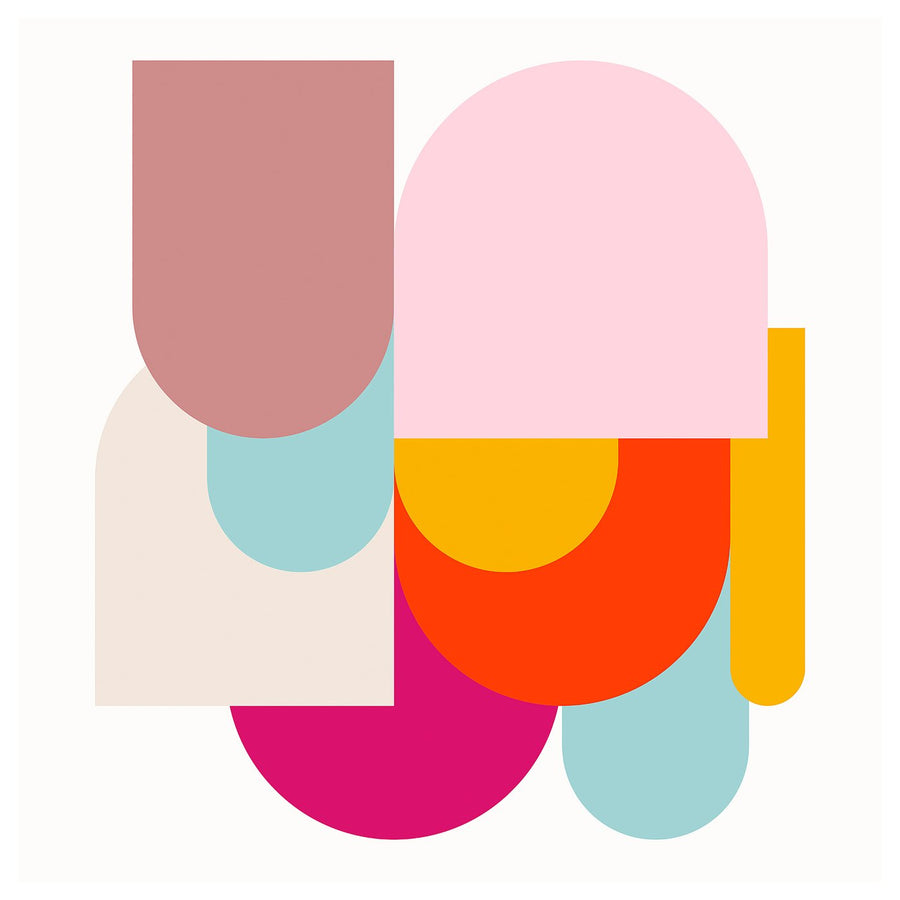 PJÄTTERYD picture, colourful shapes, 56x56 cm