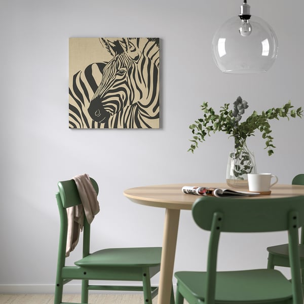 PJÄTTERYD picture, rustic zebra, 56x56 cm