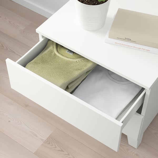 PLATSA chest of 2 drawers, white/Fonnes white, 60x57x53 cm
