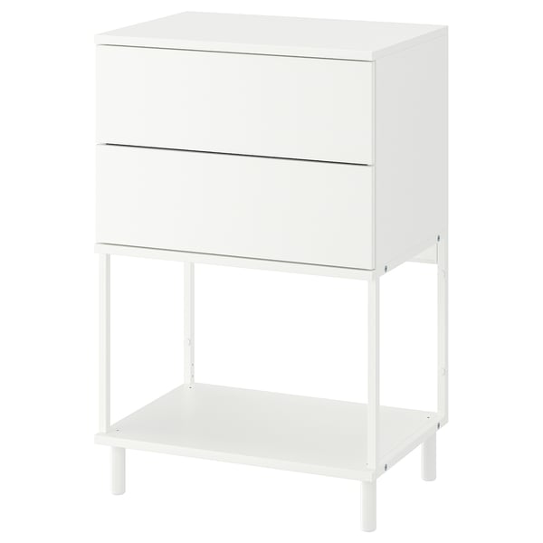 PLATSA chest of 2 drawers, white/Fonnes, 60x42x93 cm