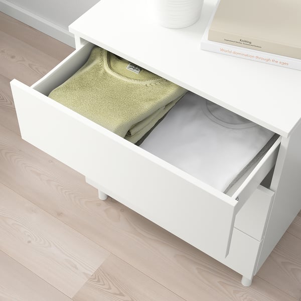 PLATSA chest of 3 drawers, white/Fonnes white, 60x57x73 cm