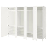 PLATSA wardrobe combination, white/Fonnes white, 240x57x191 cm