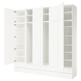 PLATSA wardrobe combination, white/FONNES white, 280x57x281 cm