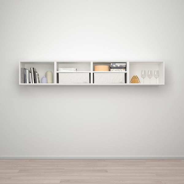 PLATSA wall storage, white Fonnes/white, 240x42x40 cm