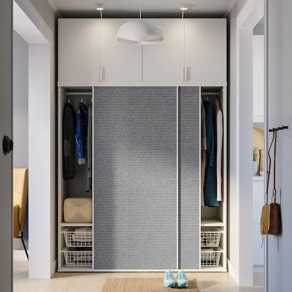 Ikea PLATSA - Wardrobe w 2 sliding doors+4 doors, white Larkollen/dark grey FONNES white, 160x57x241 cm