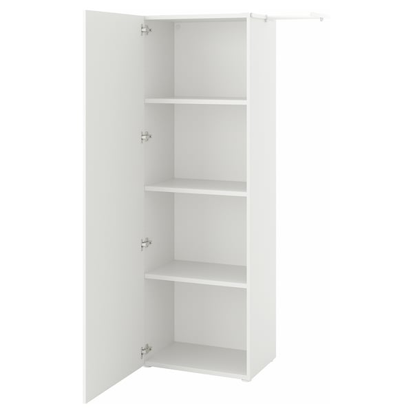 PLATSA wardrobe with 1 door, white/Fonnes white, 90-107x42x181 cm