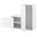 PLATSA wardrobe with 2 doors+2 drawers, white/Fonnes white, 180x57x123 cm