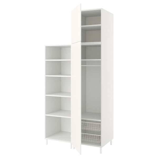 PLATSA wardrobe with 2 doors, white/Fonnes white, 120x57x251 cm