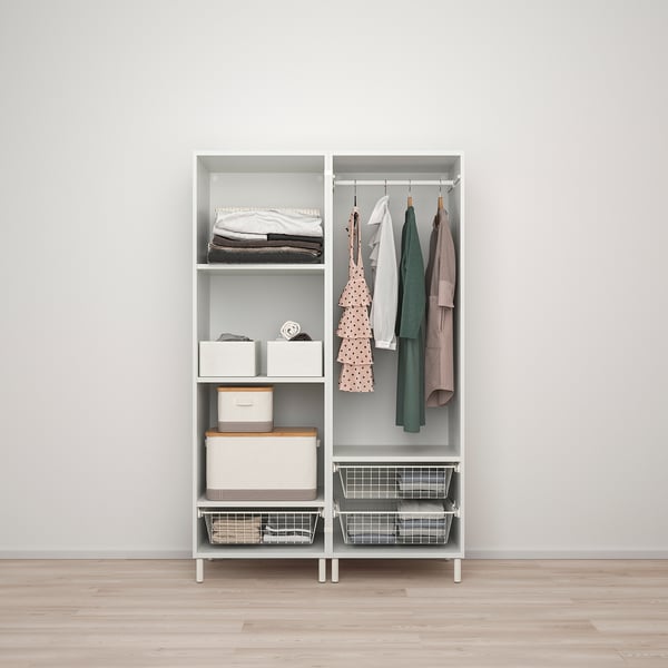 PLATSA wardrobe with 2 doors, white/Fonnes white, 120x57x191 cm