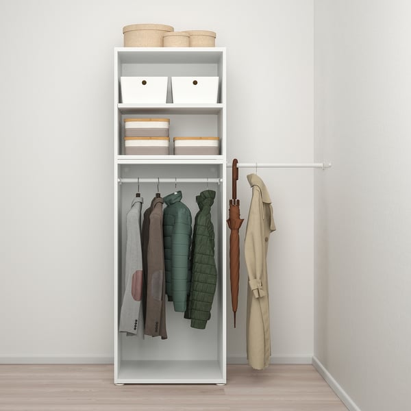 PLATSA wardrobe with 2 doors, white/Fonnes white, 90-107x57x181 cm
