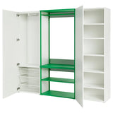PLATSA wardrobe with 2 doors, white Fonnes/green, 200x42x181 cm
