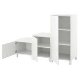 PLATSA wardrobe with 3 doors, white/Fonnes white, 180x57x133 cm