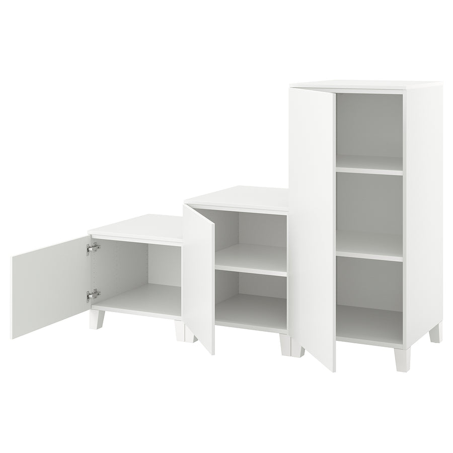 PLATSA wardrobe with 3 doors, white/Fonnes white, 180x57x133 cm