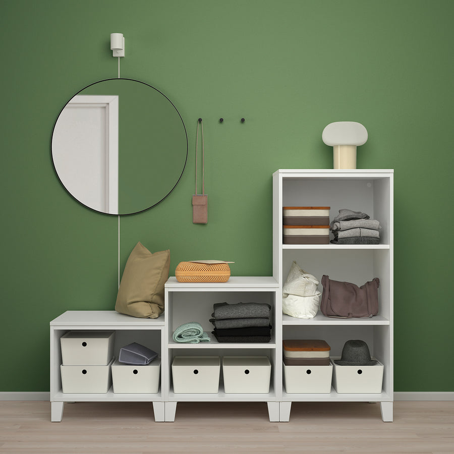PLATSA wardrobe with 3 doors, white/Fonnes white, 180x57x133 cm