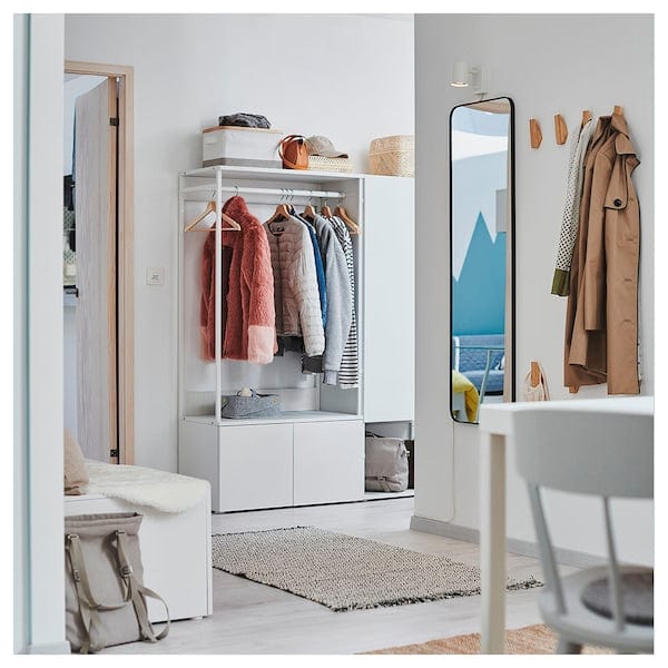 Ikea PLATSA - Wardrobe with 3 doors, white/Fonnes white, 140x42x161 cm