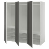 PLATSA wardrobe with 3 doors, white/SKATVAL dark grey, 180x57x181 cm