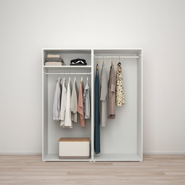 PLATSA wardrobe with 4 doors, white/Fonnes white, 160x57x181 cm