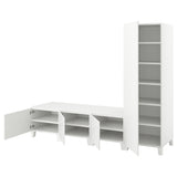 PLATSA wardrobe with 4 doors, white/Fonnes white, 240x57x191 cm