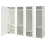 PLATSA wardrobe with 4 doors, white/Fonnes white, 240x57x181 cm