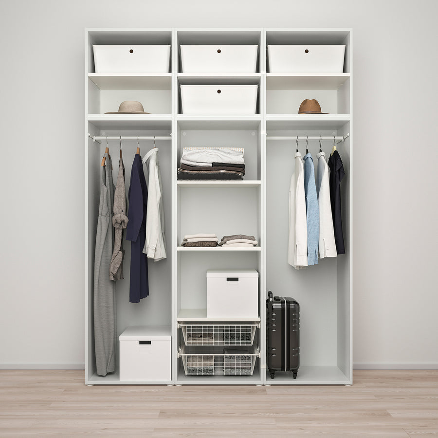 PLATSA wardrobe w 6 doors, white/Fonnes white, 180x57x241 cm