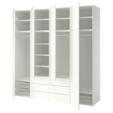PLATSA wardrobe with 8 doors and 6 drawers, white/FONNES white, 240x57x241 cm