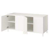 PLATSA storage combination with doors, white/Fonnes white, 160x57x73 cm
