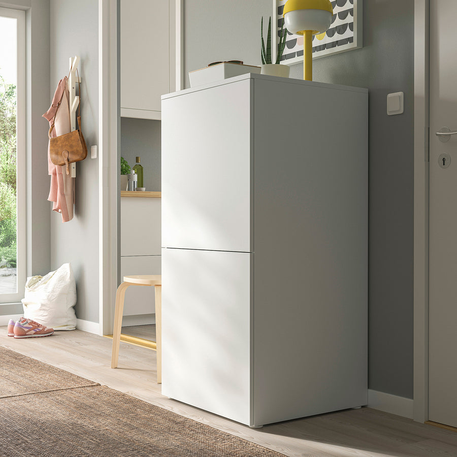 PLATSA storage combination with doors, white/Fonnes white, 60x123x57 cm