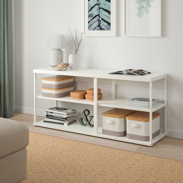 PLATSA open shelving unit, white, 140x40x63 cm