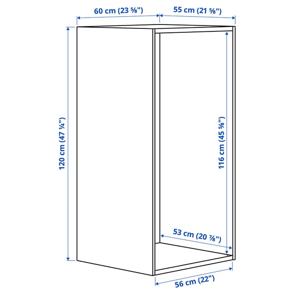 PLATSA frame, white, 60x55x120 cm