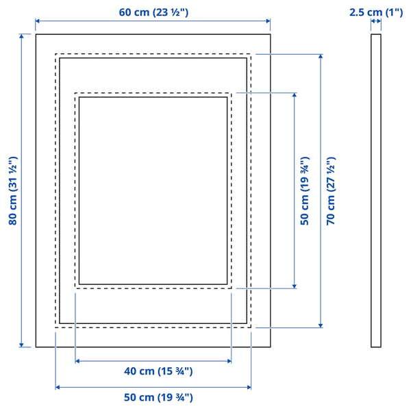 PLOMMONTRÄD frame, white stained pine effect, 50x70 cm