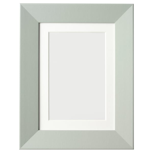 PLOMMONTRÄD frame, pale grey-green, 13x18 cm