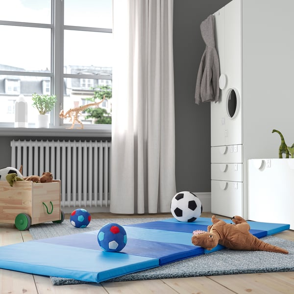 PLUFSIG folding gym mat, blue, 78x185 cm