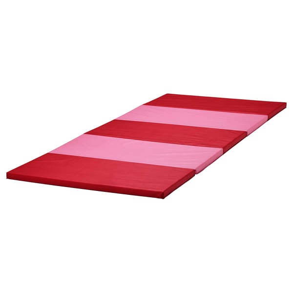 PLUFSIG folding gym mat, pink/red, 78x185 cm